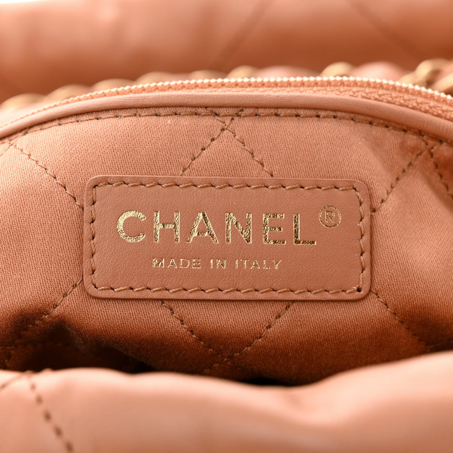 Shiny Calfskin Quilted Chanel 22 Camel