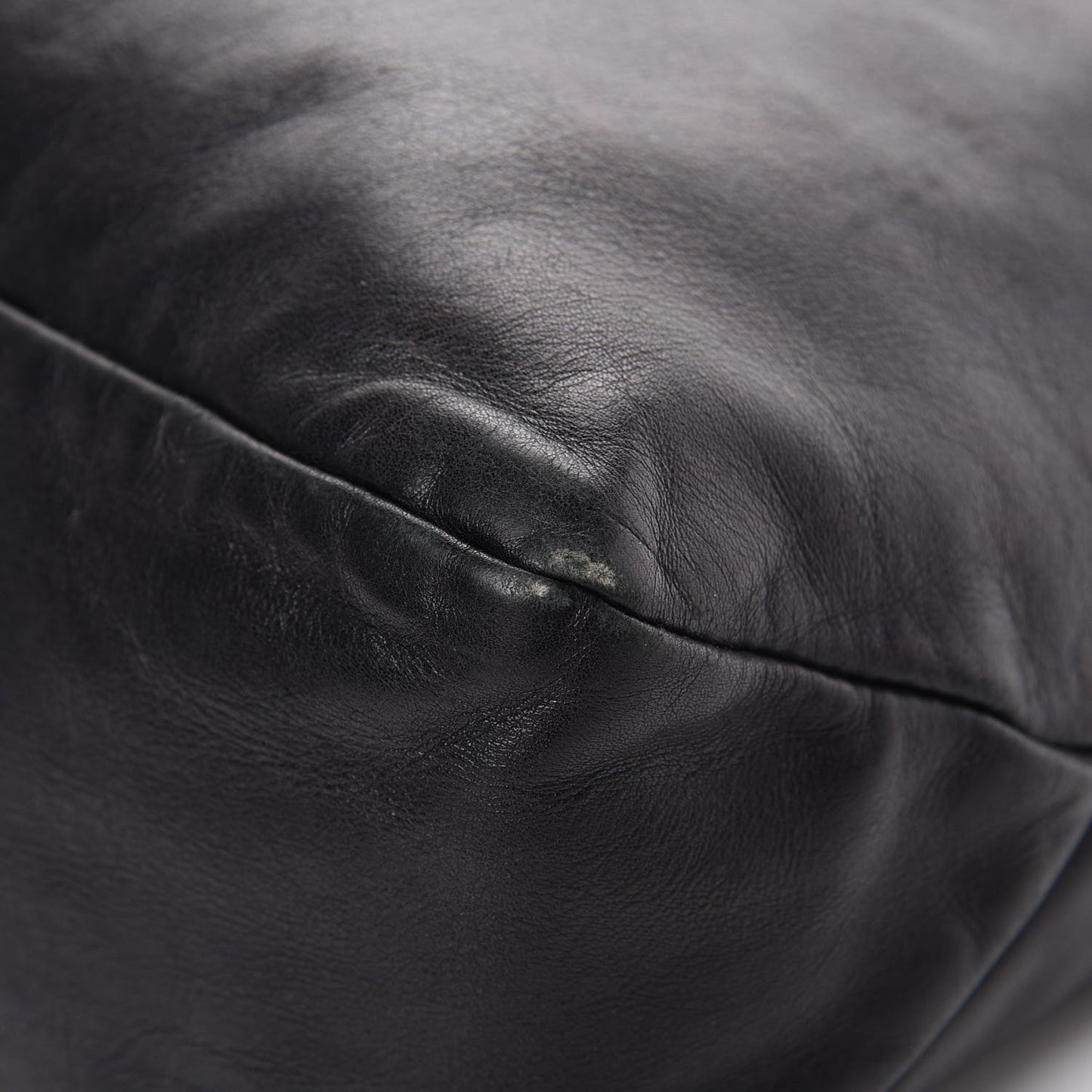 Calfskin Medium Horsebit Chain Hobo Black