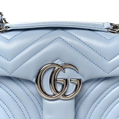 Gucci Lambskin Matelasse Small GG Marmont Shoulder Bag Porcelain Light Blue 9 of 11
