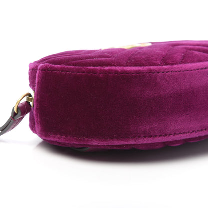 Gucci Velvet Matelasse GG Marmont Belt Bag 85 34 Fuchsia Violet Cyclamen 8 of 11
