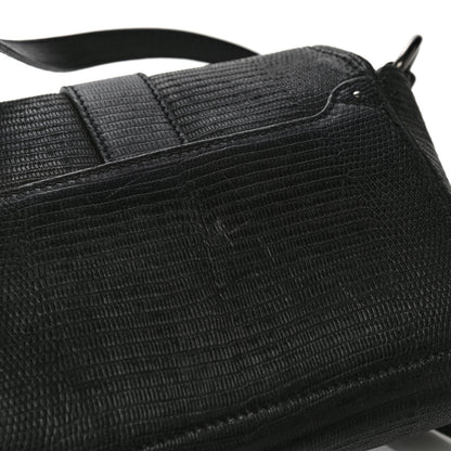 Givenchy Lambskin Lizard Embossed Obsedia Shoulder Bag Black 13 of 16