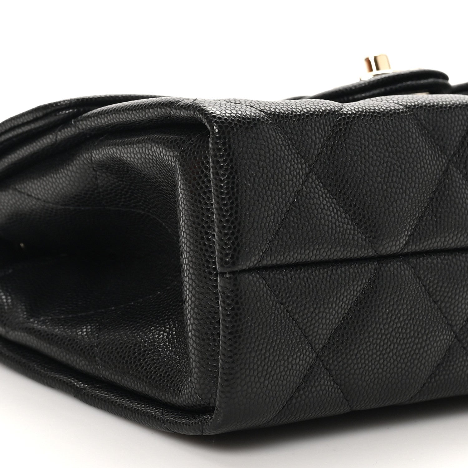 Chanel Caviar Quilted Retro Mini Twist Top Handle Clutch Flap Black 9 of 11