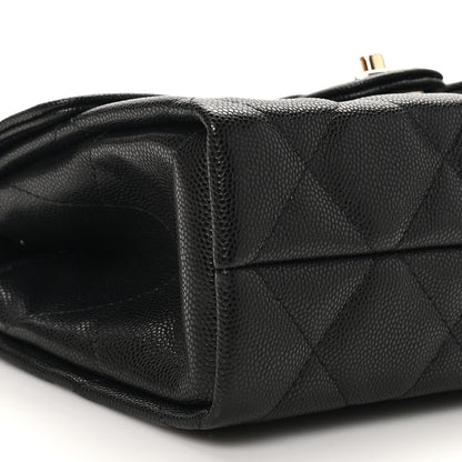 Chanel Caviar Quilted Retro Mini Twist Top Handle Clutch Flap Black 9 of 11