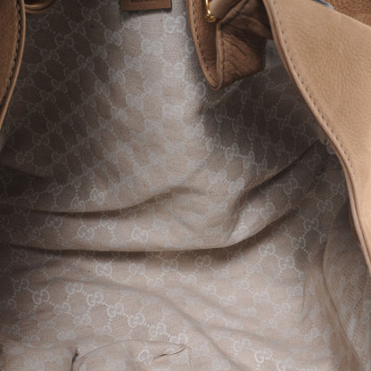Gucci Nubuck Large Soft Stirrup Shoulder Bag Light Brown 5 of 7