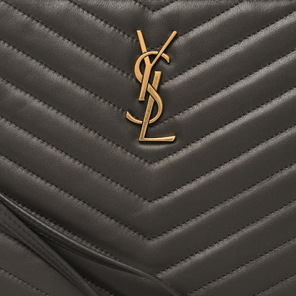 Saint Laurent Calfskin Matelasse Chevron Monogram A5 Wristlet Pebble 8 of 11