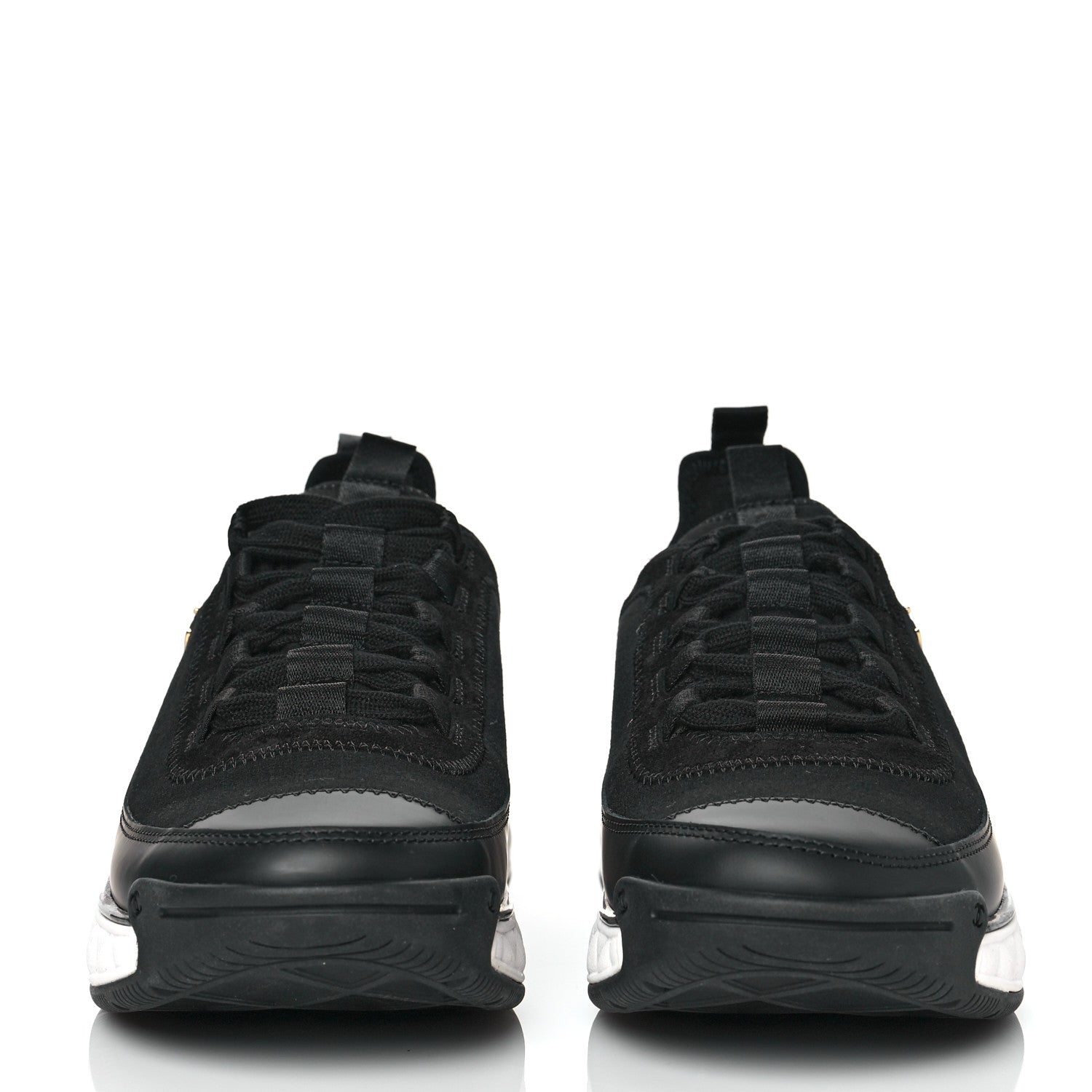 Chanel Velvet Calfskin Mixed Fibers CC Sneakers 39.5 Black 2 of 9