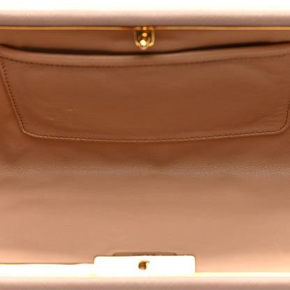 Prada Saffiano Lux East West Frame Clutch Cipria 5 of 9