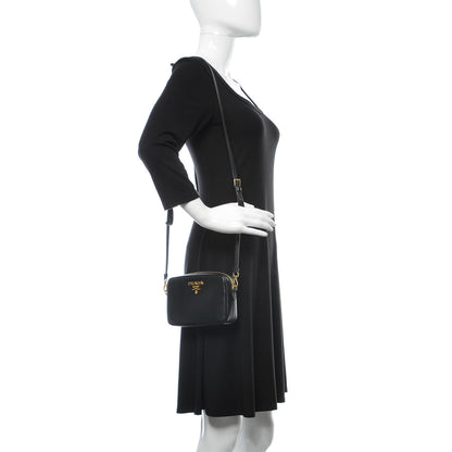 Prada Saffiano Small Camera Crossbody Bag Black 2 of 9