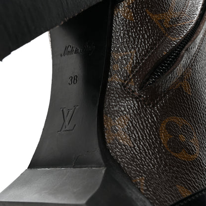 Louis Vuitton Patent Calfskin Monogram Star Trail Ankle Boots 38 Black 13 of 15