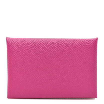 Hermes Epsom Calvi Card Case Rose Pourpre 1 of 9