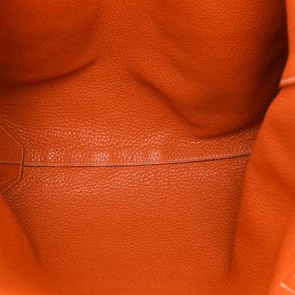 Hermes Taurillon Clemence Double Sens 45 Reversible Tote Orange Gold 8 of 21