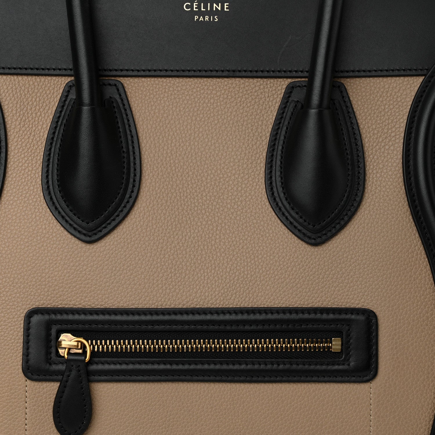 Celine Baby Grained Calfskin Tri-Color Mini Luggage Light Taupe 8 of 16