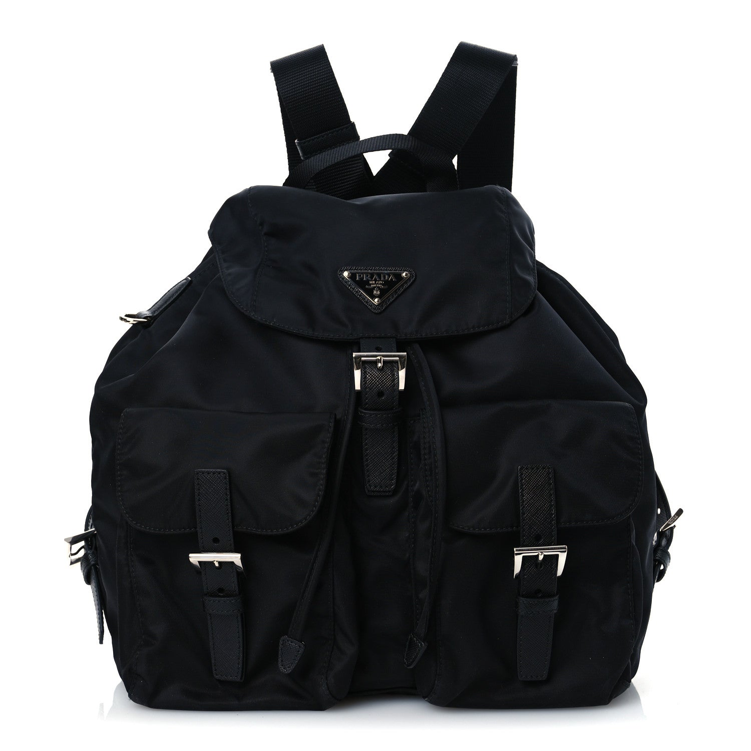 Prada Tessuto Nylon Saffiano Medium Backpack Black 1 of 16