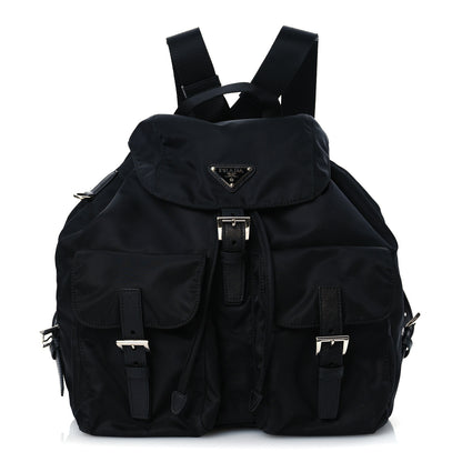Prada Tessuto Nylon Saffiano Medium Backpack Black 1 of 16