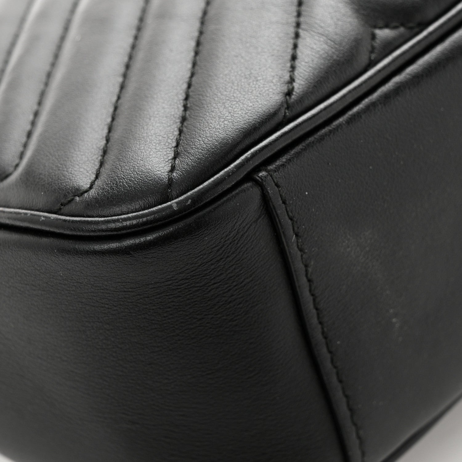 Gucci Calfskin Matelasse Small GG Marmont Shoulder Bag Black 14 of 17
