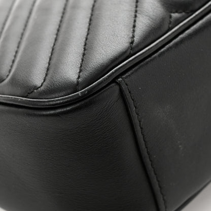 Gucci Calfskin Matelasse Small GG Marmont Shoulder Bag Black 14 of 17
