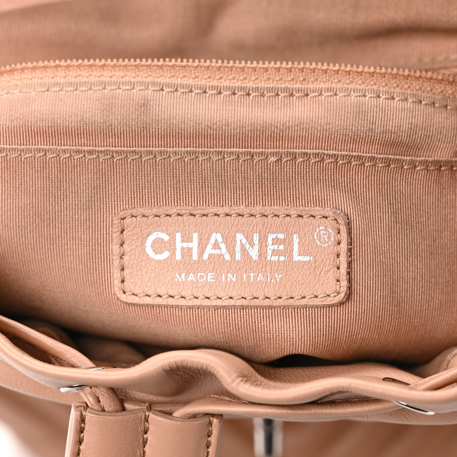 Chanel Calfskin Chevron Quilted Small Urban Spirit Backpack Beige 6 of 14
