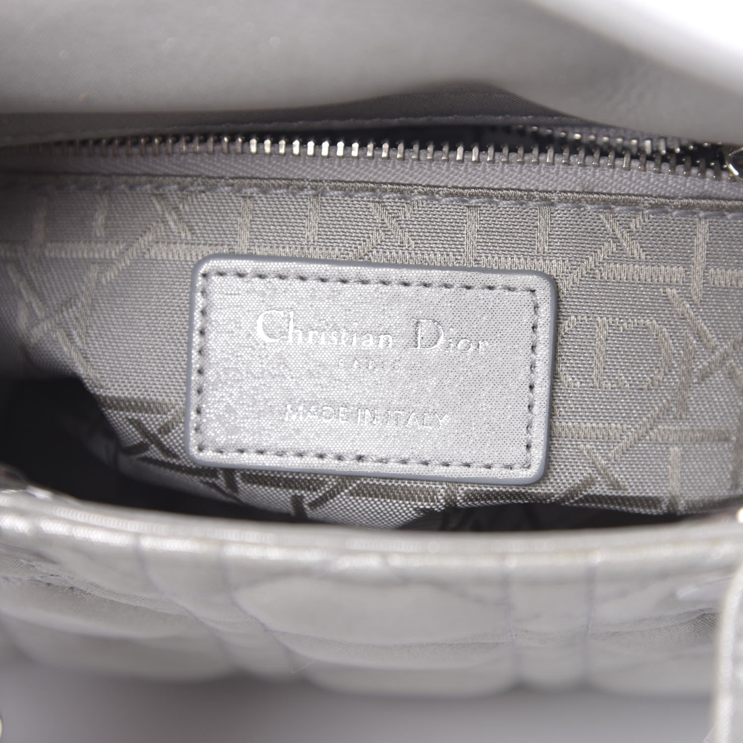 Christian Dior Metallic Lambskin Cannage Mini Lady Dior Silver 6 of 10