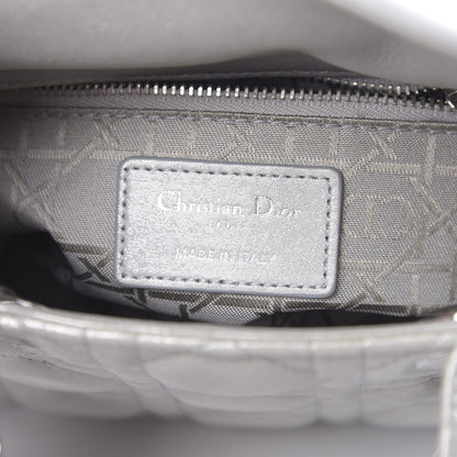 Christian Dior Metallic Lambskin Cannage Mini Lady Dior Silver 6 of 10