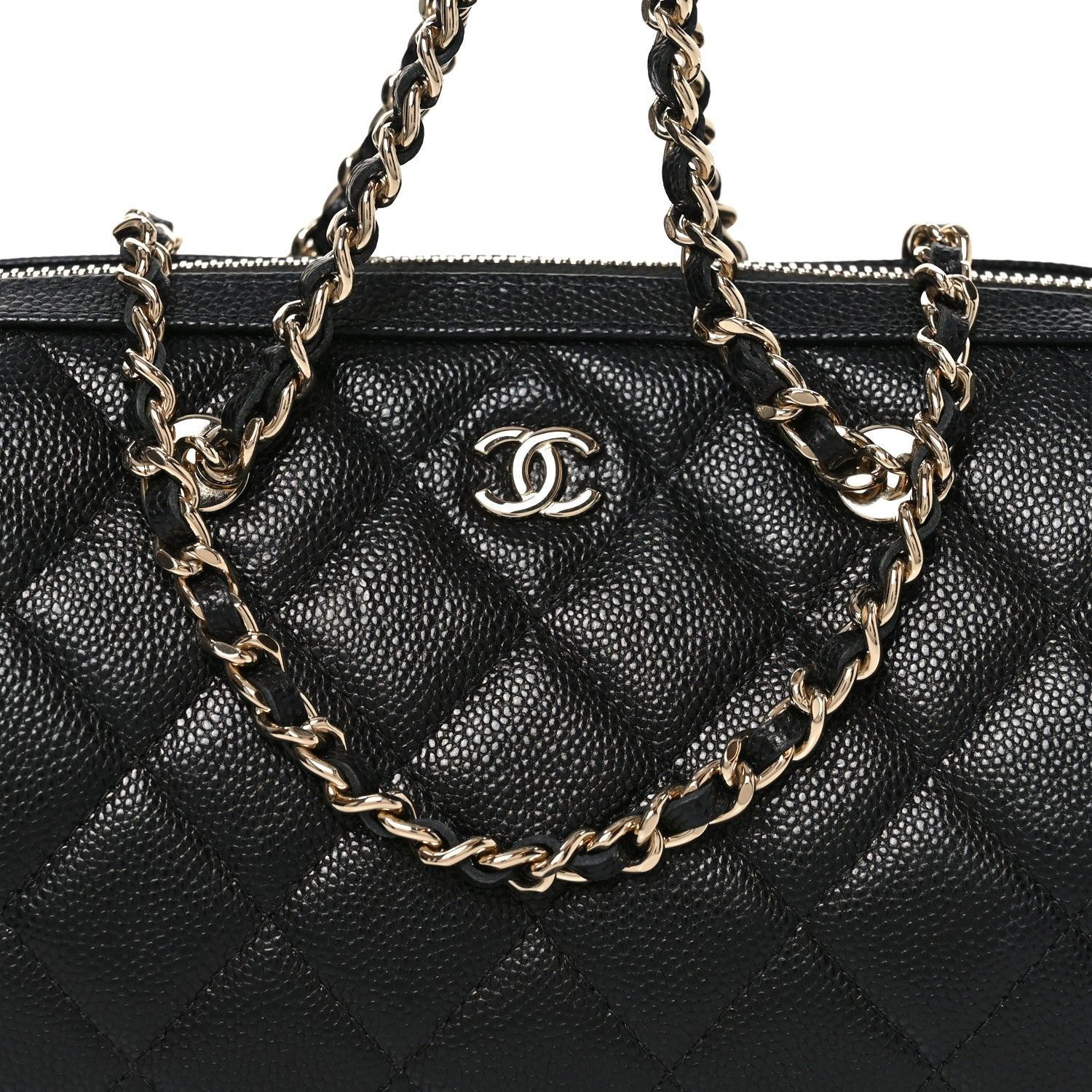 Chanel Caviar Quilted Barrel Clutch With Chain Black 8 of 10
