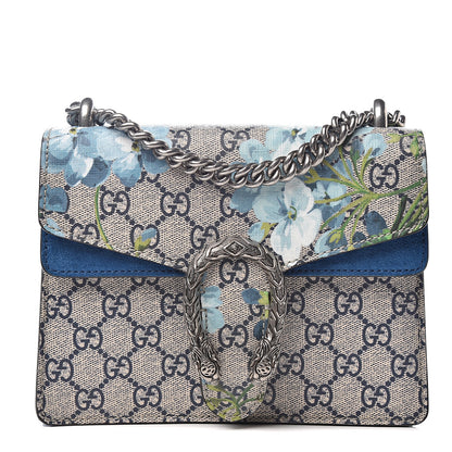 Gucci GG Supreme Monogram Blooms Mini Dionysus Shoulder Bag Beige Navy Vintage Blue 1 of 10