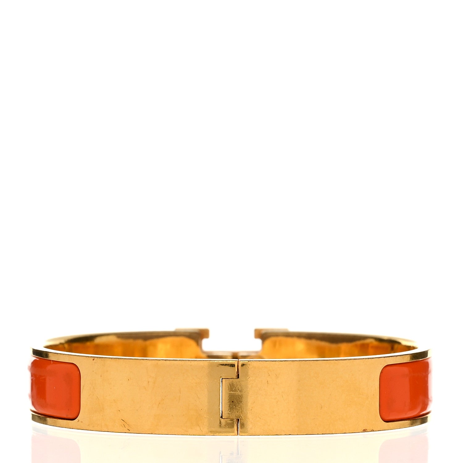 Hermes Enamel Narrow Clic Clac H Bracelet GM Orange 3 of 4