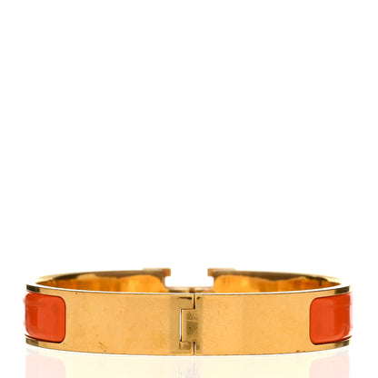 Hermes Enamel Narrow Clic Clac H Bracelet GM Orange 3 of 4