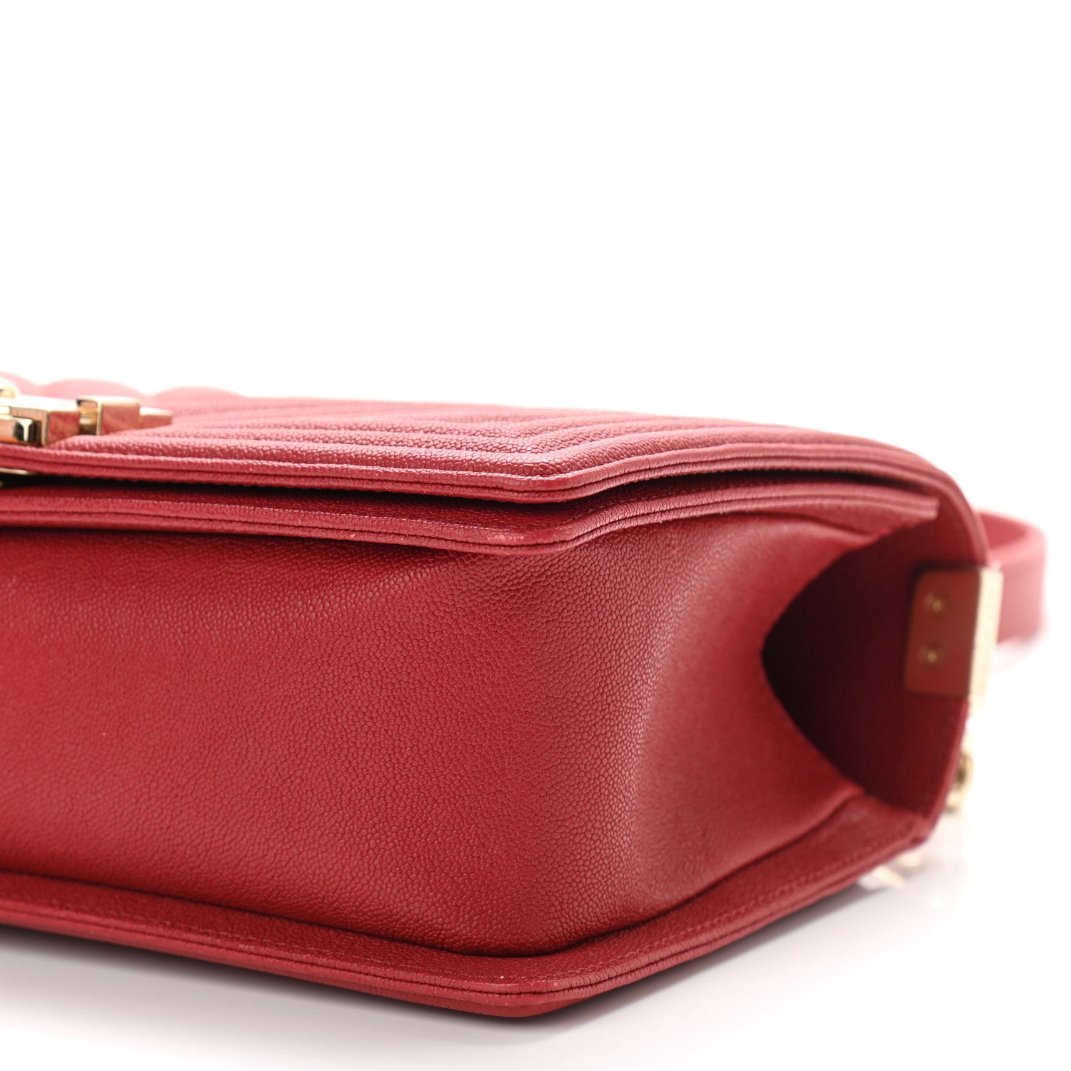 Chanel Caviar Chevron Quilted Medium Boy Flap Red 6 of 11