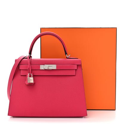 Hermes Epsom Verso Kelly Sellier 28 Framboise Prune 13 of 13