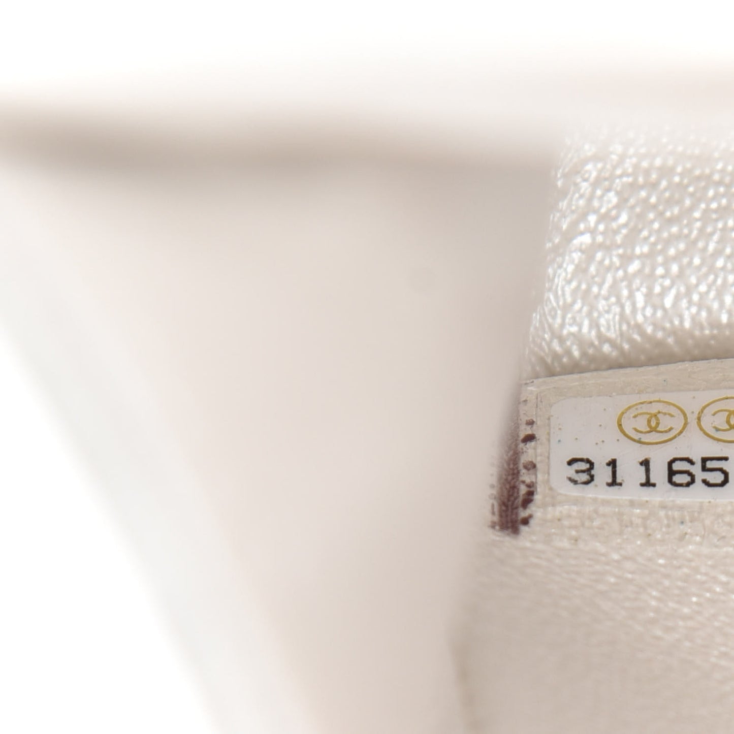 Iridescent Calfskin Quilted Medium Double Flap White