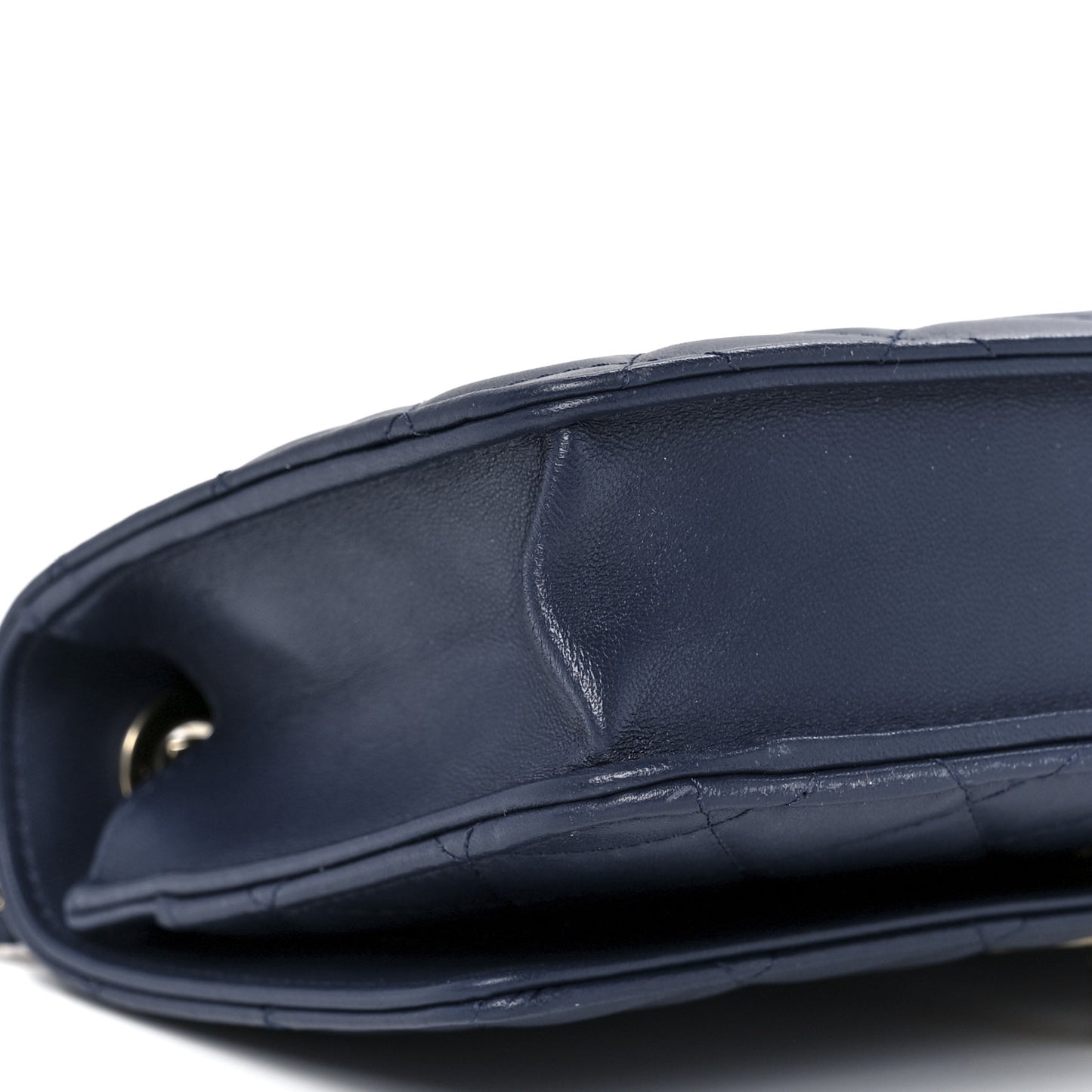Lambskin Quilted Trendy CC Wallet On Chain WOC Blue