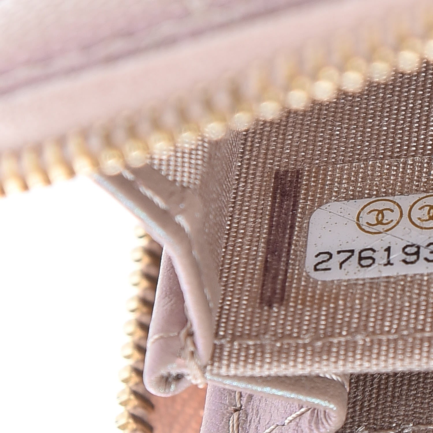 Chanel Iridescent Caviar Quilted Zip Around Coin Purse Beige 7 of 8