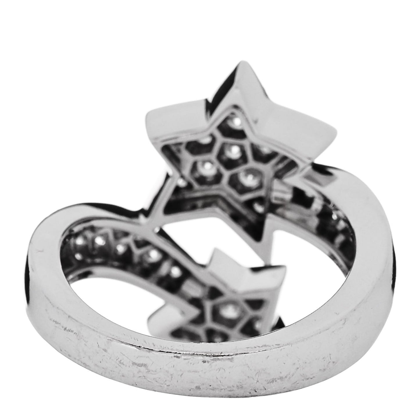 18K White Gold Diamond Comete Geode Ring 51 5.75