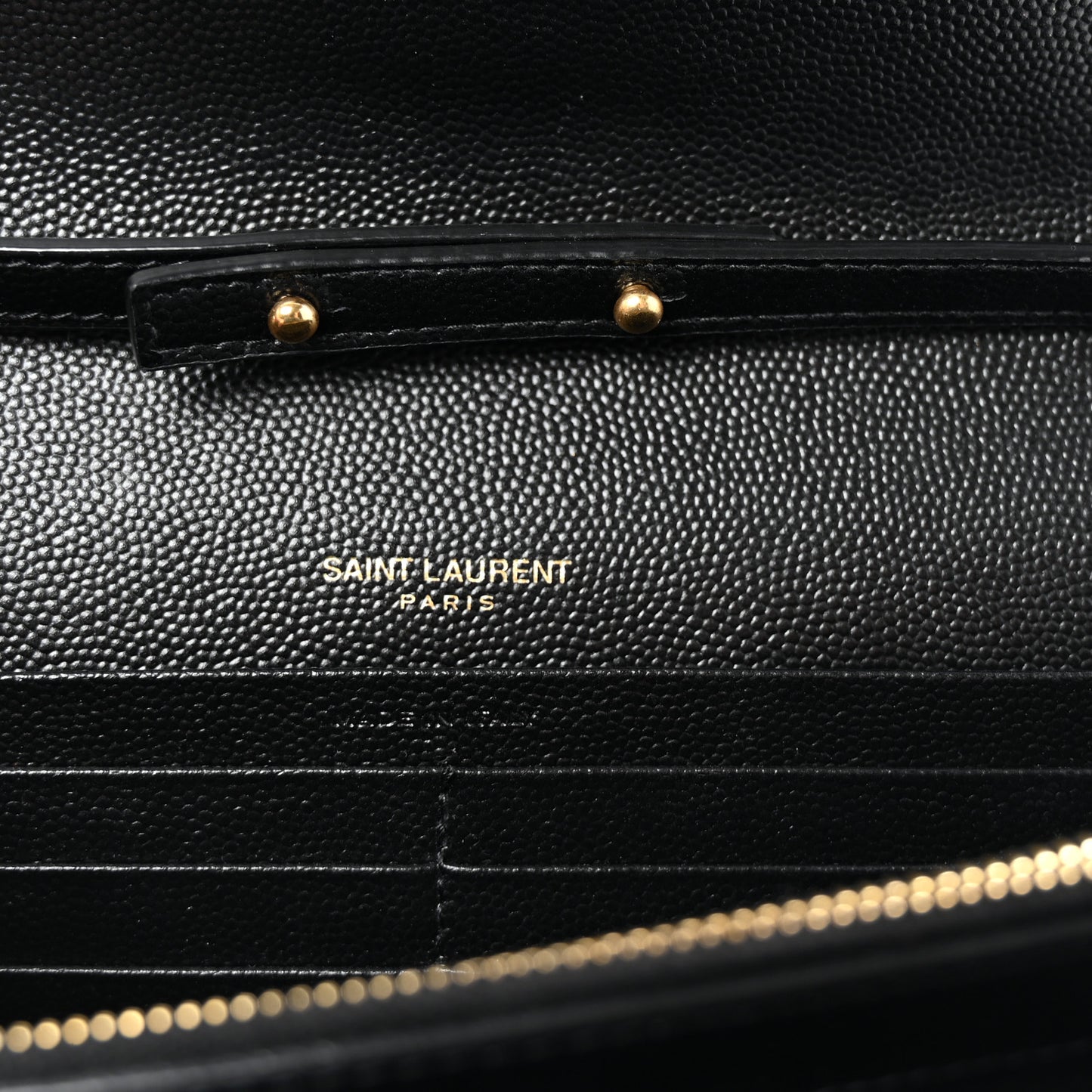 Grain De Poudre Mixed Matelasse Triquilt Monogram Chain Wallet Black