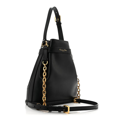 Christian Dior Calfskin CD Embossed Medium C'est Chain Bucket Bag Black 3 of 13