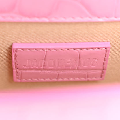 Jacquemus Calfskin Crocodile Embossed Le Bambino Pink 6 of 12