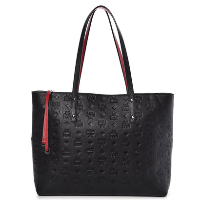 MCM Calfskin Ottomar Monogram Medium Klara Shopper Tote Black 1 of 7