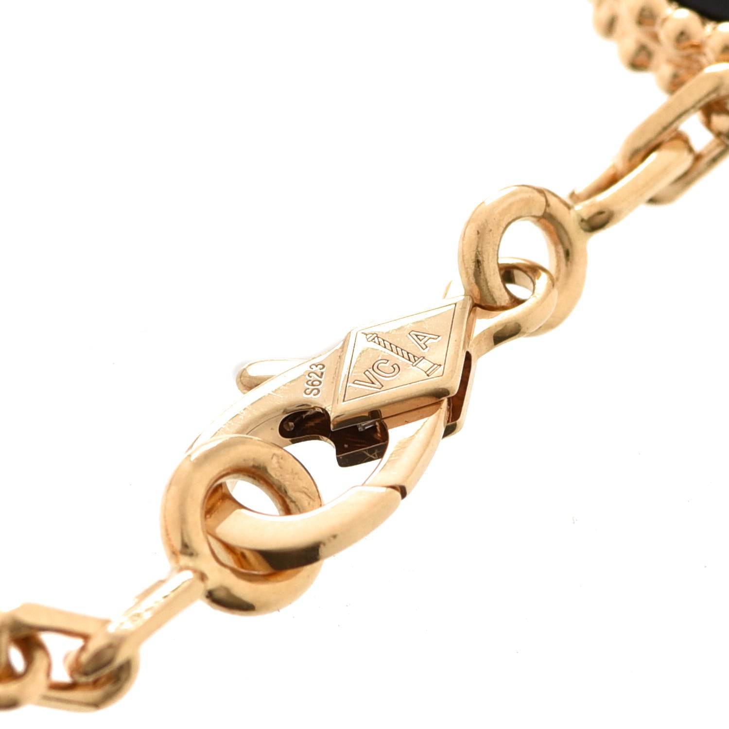 Van Cleef & Arpels 18K Yellow Gold Black Onyx 5 Motifs Vintage Alhambra Bracelet 4 of 7