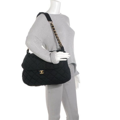 Chanel Jersey Large Bubble Quilt Flap Black 2 of 8