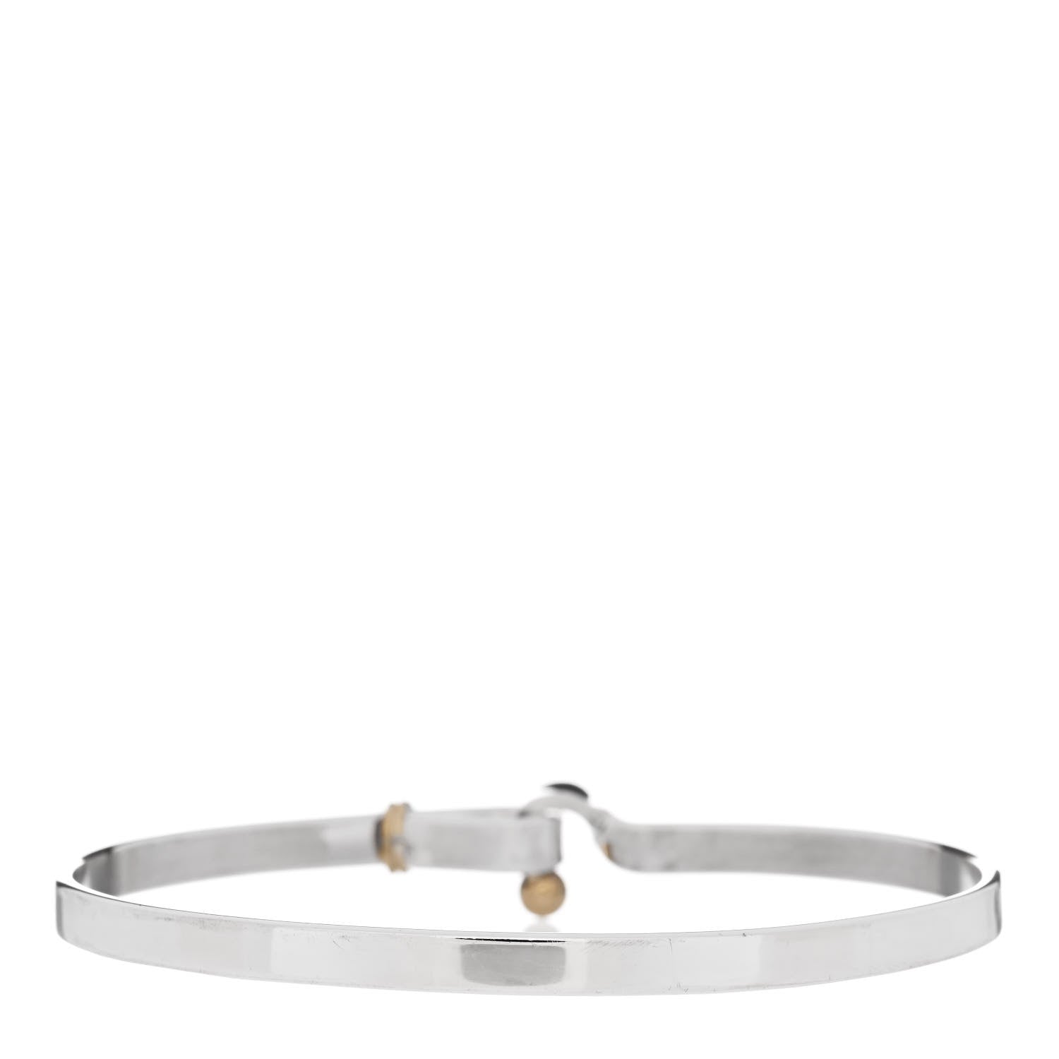 Tiffany Sterling Silver 18K Yellow Gold Hook Eye Bangle Bracelet 2 of 3