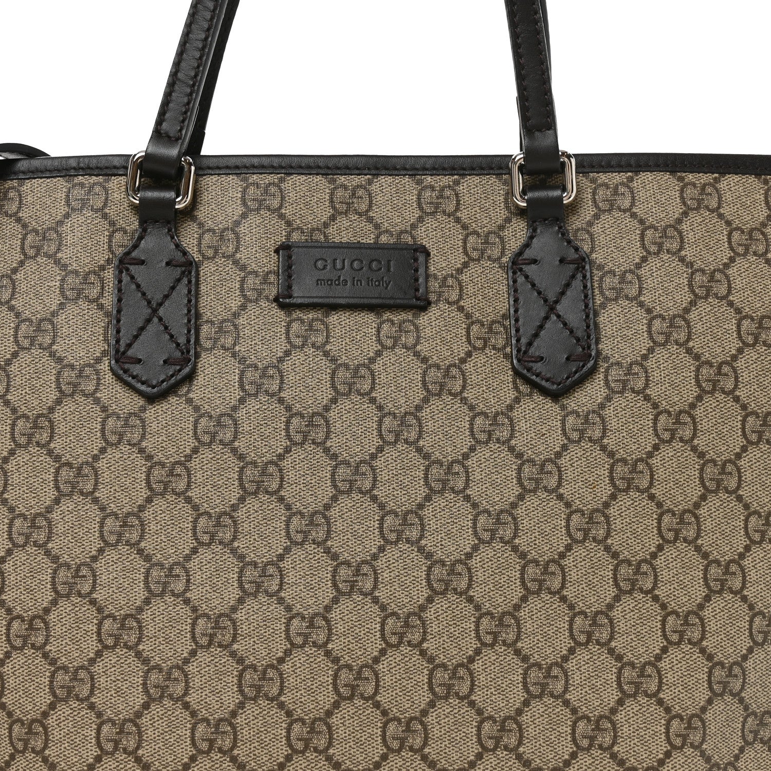 Gucci GG Supreme Monogram Medium Zippered Tote Dark Brown 7 of 9