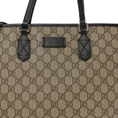 Gucci GG Supreme Monogram Medium Zippered Tote Dark Brown 7 of 9
