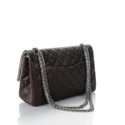 Chanel Caviar Iridescent Calfskin Quilted 2.55 Reissue 226 Flap Brown Grey 3 of 8