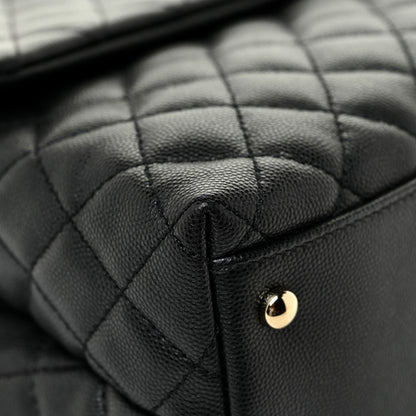 Chanel Caviar Quilted Medium Coco Handle Flap Black 15 of 17