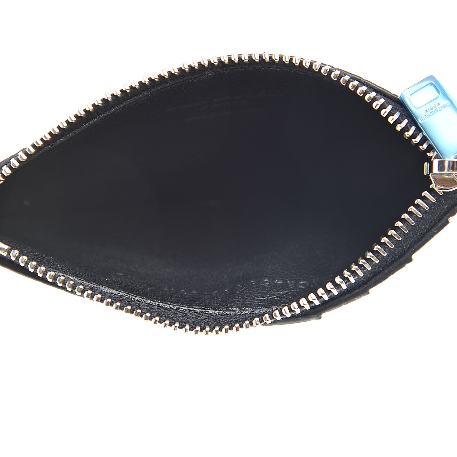 Saint Laurent Calfskin Crocodile Embossed 5 Fragments Zip Pouch Card Holder Black 5 of 8