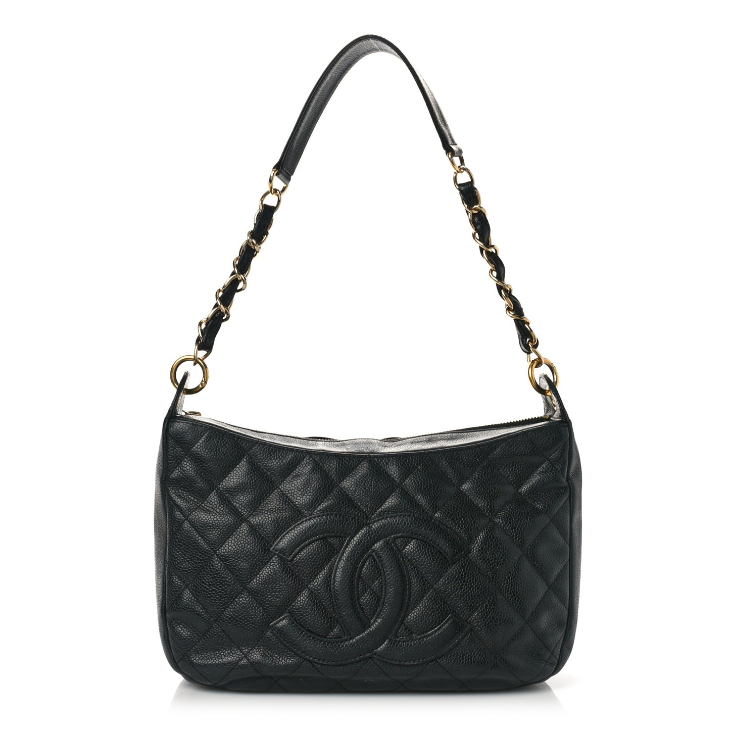 Caviar Quilted Timeless CC Shoulder Bag Black