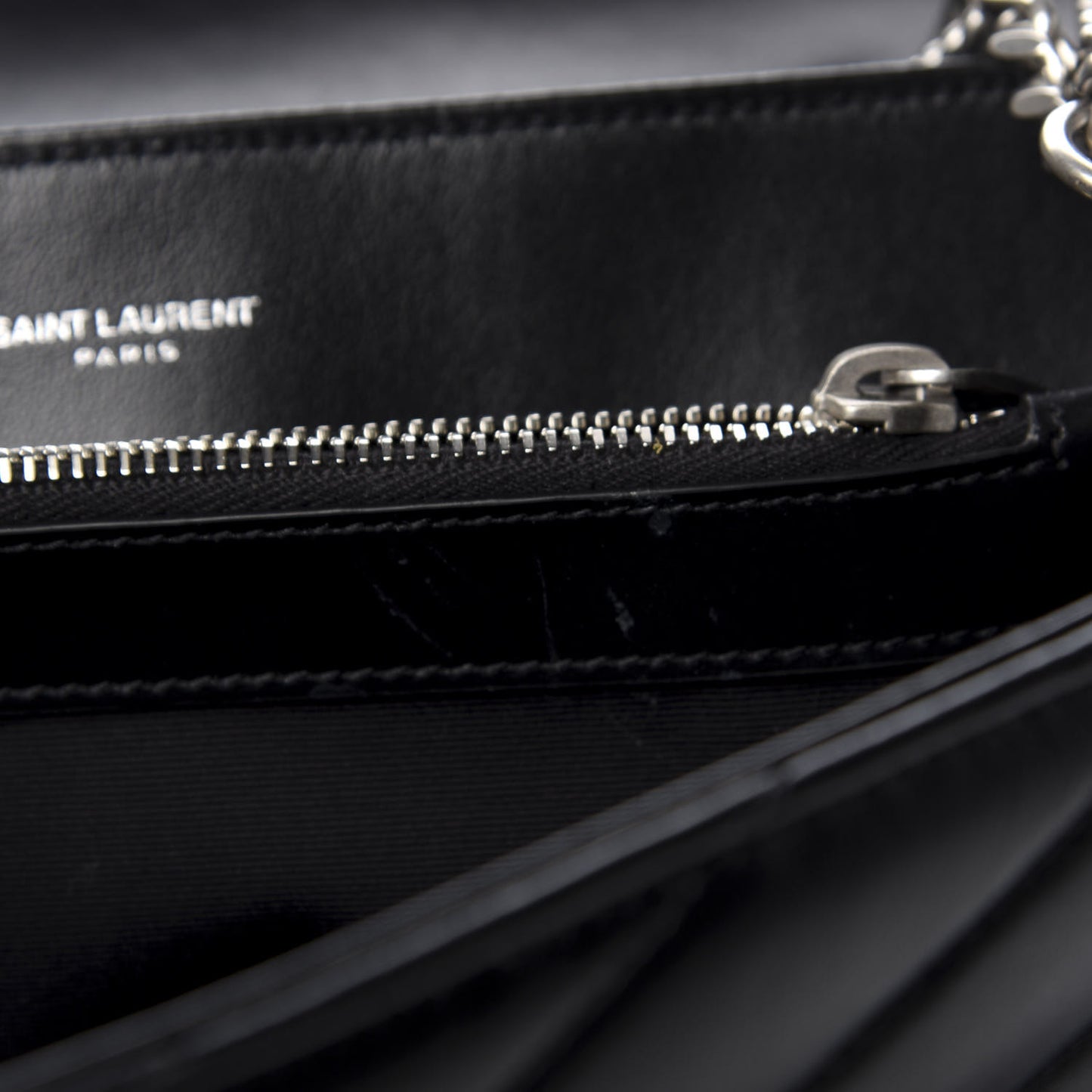 Calfskin Y Quilted Monogram Medium Loulou Chain Satchel Black