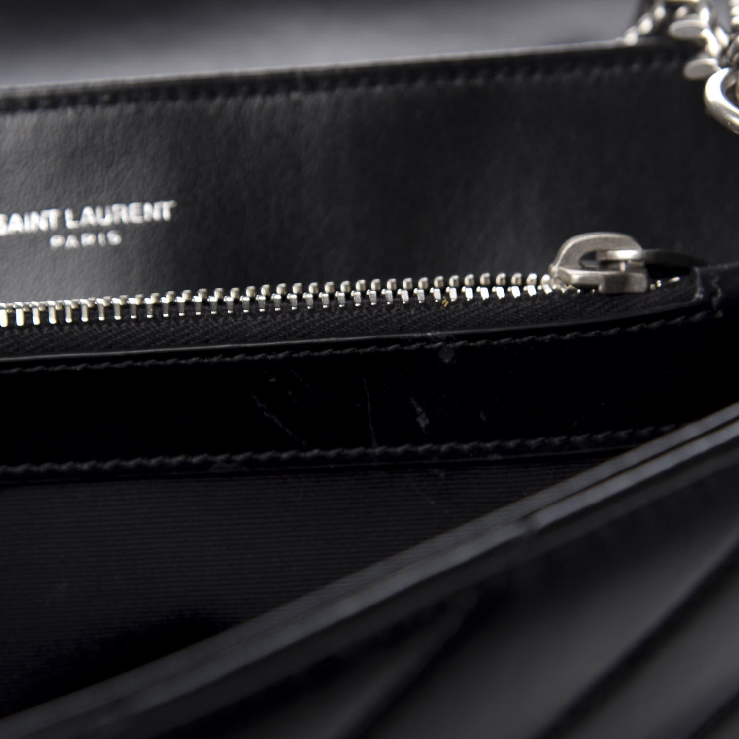 Saint Laurent Calfskin Y Quilted Monogram Medium Loulou Chain Satchel Black 8 of 11
