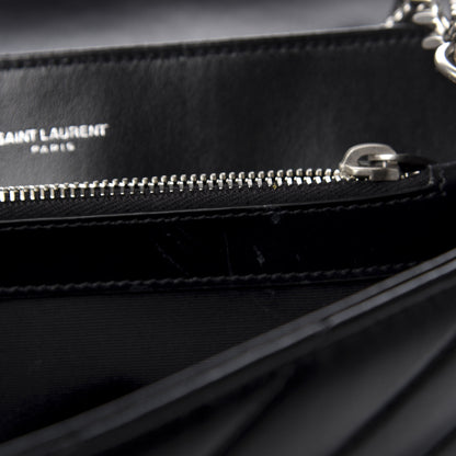 Saint Laurent Calfskin Y Quilted Monogram Medium Loulou Chain Satchel Black 8 of 11