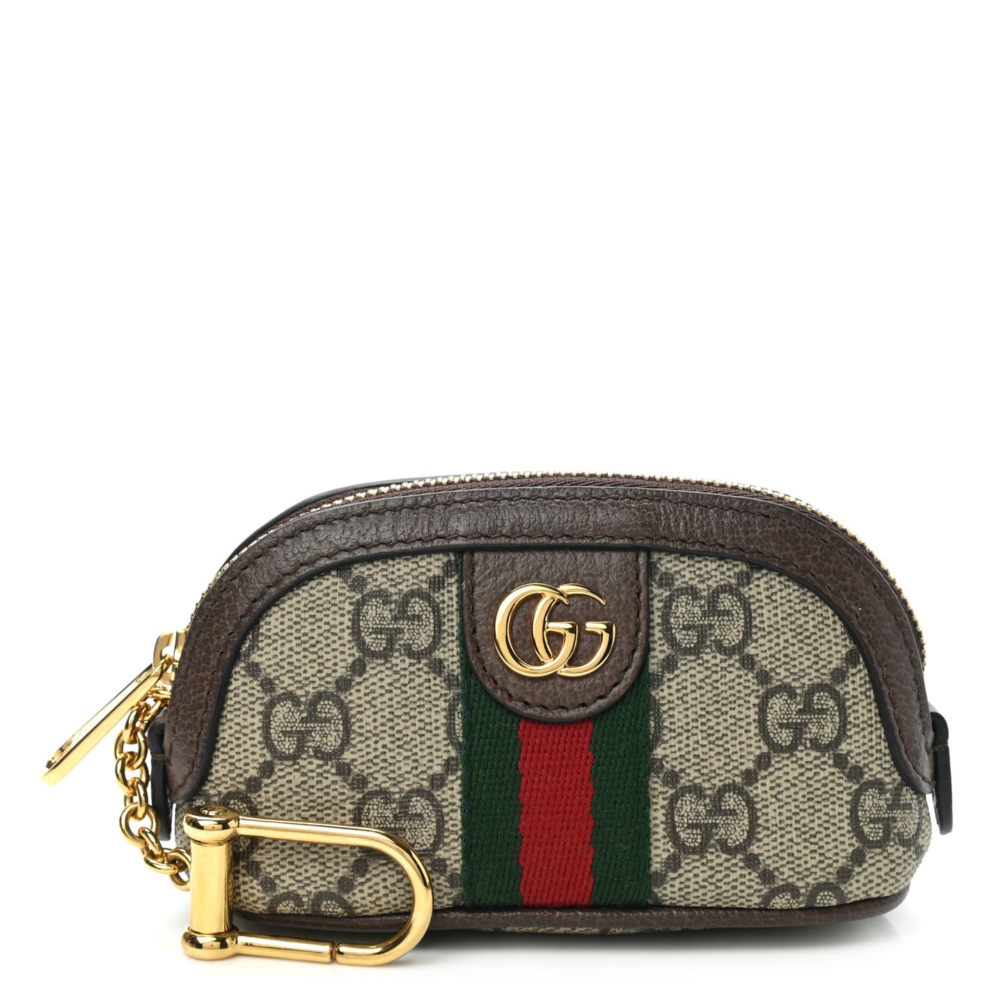 GG Supreme Monogram Web Ophidia Dome Key Pouch Beige New Acero